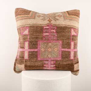 Handwoven Turkish Kilim Pillow, Bohemian Kilim Pillow, Decorative Throw Pillow, Home Decor, Boho Pillow, Tribal Sofa Pillow, Cushion Cover