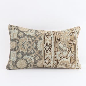 Turkish Kilim Pillow, Kilim Pillow 12x20, Handmade Lumbar Pillow, Decorative Pillow, Livingroom Decor, Sofa Accent Pillow, Vintage Cushion