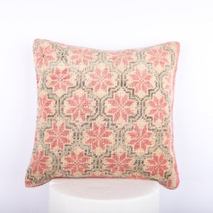 Handwoven Turkish Kilim Pillow, 18x18 Pillow Cover, Home Decor, Decorative Throw Pillow, Turkey Pillow, Boho Decor, Vintage Kilim Pillow