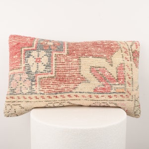 Bohemian Kilim Pillow, Turkish Kilim Pillow, 12x20 Pillow Cover, Handmade Lumbar Pillow, Sofa Aztec Pillow, Kilim Cushion Cover