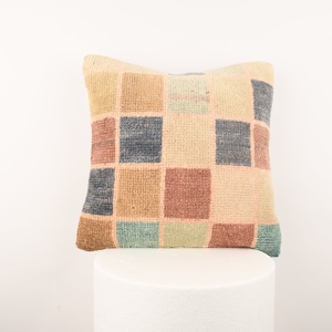 Home Decor, Turkish Kilim Pillow, Decorative Throw Pillow, 16x16 Sofa Cushion Cover, Bohemian Kilim Pillow, Turkey Pillow, Handmade Pillow