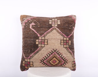 Handmade Kilim Pillow, Turkish Kilim Pillow, 18x18 Pillow Cover, Decorative Throw Pillow, Boho Pillow, Cushion Cover, Livingroom Decor