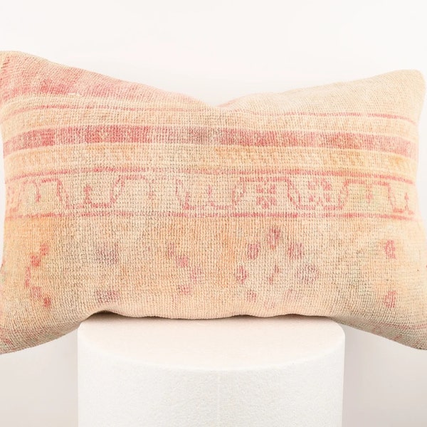 Turkish Kilim Pillow, Vintage Kilim Pillow, 16x24 Pillow Cover, Lumbar Pillow, Boho Decor, Vintage Cushion, Ethnic Kilim Pillow, Home Decor