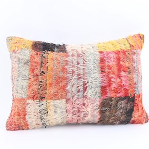Turecka poduszka Kilim, dekoracyjna poduszka, ręcznie robiona poduszka Kilim lędźwiowa, poszewka na poduszkę 16x24, poduszka Boho Kilim, poszewka na poduszkę