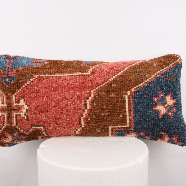 Turkish Kilim Pillow, Bohemian Kilim Pillow, 12x24 Pillow Cover, Home Decor, Boho Pillow, Vintage Cushion, Turkey Pillow, Tribal Boho Pillow