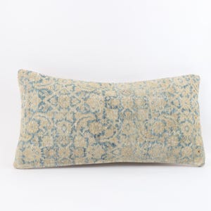 Handmade Kilim Lumbar Pillow, Turkish Kilim Pillow, Vintage Kilim Pillow, Home Decor, Bohemian Kilim Pillow, Cushion Cover, Livingroom Decor