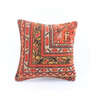 Ethnic Kilim Pillow, Kilim Pillow, Turkish Kilim Pillow, 18x18 Pillow Cover, Decorative Throw Pillow, Boho Decor, Tribal Sofa Pillow