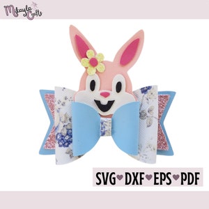 Bunny Bow SVG Template: Easter Hair Bow, Faux Leather & Felt (Digital Files)