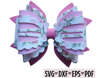Faux Leather Hair Bow SVG Template: DIY Craft (PDF)