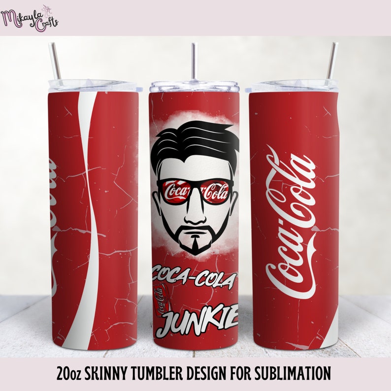 Coca Cola Junkie 20oz Tumbler Wrap Sublimation Design (digital Download ...