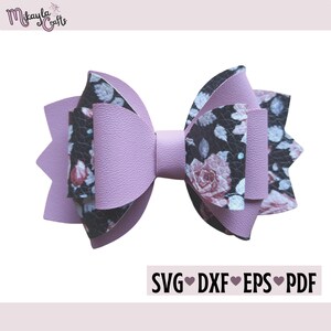Hair Bow SVG - Bow Template - Bow SVG - Silhouette Cut Files, Cricut Cut Files, Faux Leather Hair Bow Template, Hair Bow DXF