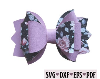 Faux Leather Hair Bow Template – SVG DXF Cut Files