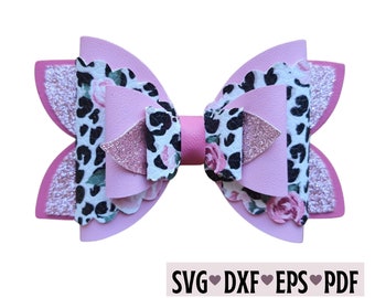Hair Bow SVG Template: Faux Leather Bow, Cricut & Silhouette (Digital Download)