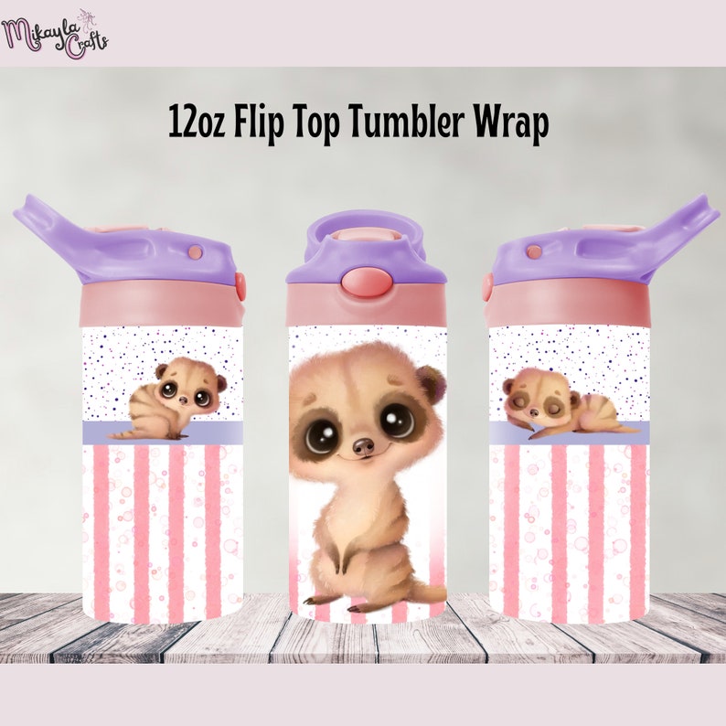 Cute Kids Flip Top Tumbler Wrap, 12oz Straight Tumbler Template