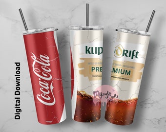 Klipdrift Brandy & Coke Tumbler Wrap: 20oz/15oz Skinny Tumbler (Digital Download)