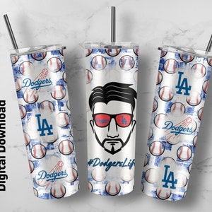 Dodgers Life Tumbler wrap, Sublimation template, 20oz Skinny tumbler sublimation design, Digital Download, Baseball Straight Tumbler