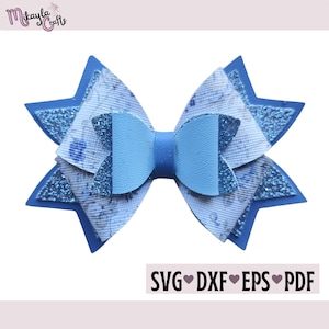 Hair Bow SVG - Bow Template - Bow SVG - Silhouette Cut Files, Cricut Cut Files, Faux Leather Hair Bow Template, Hair Bow DXF