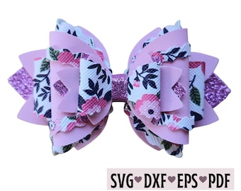 Hair Bow SVG Template: Faux Leather Bow Cut Files (Digital Download)