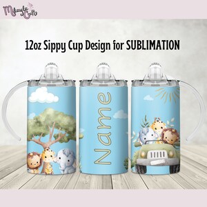 Safari Sippy Cup wrap, 12oz Tumbler wrap, Sublimation tumbler template, 12oz Straight sippy cup wrap, Digital Download, PNG, Tumbler wrap