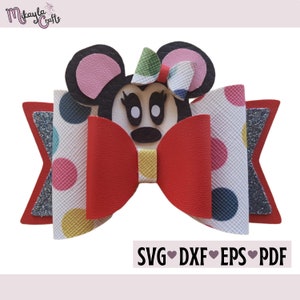 Mouse Hair Bow SVG Template: Faux Leather Bow Cut File (Digital Download