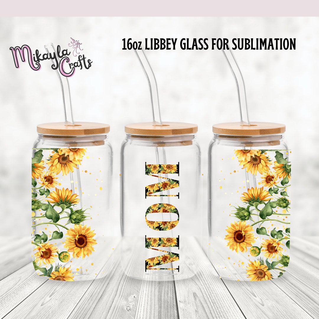 16oz Libbey Glass Can Wrap Template, Libbey Glass Sublimation Design ...