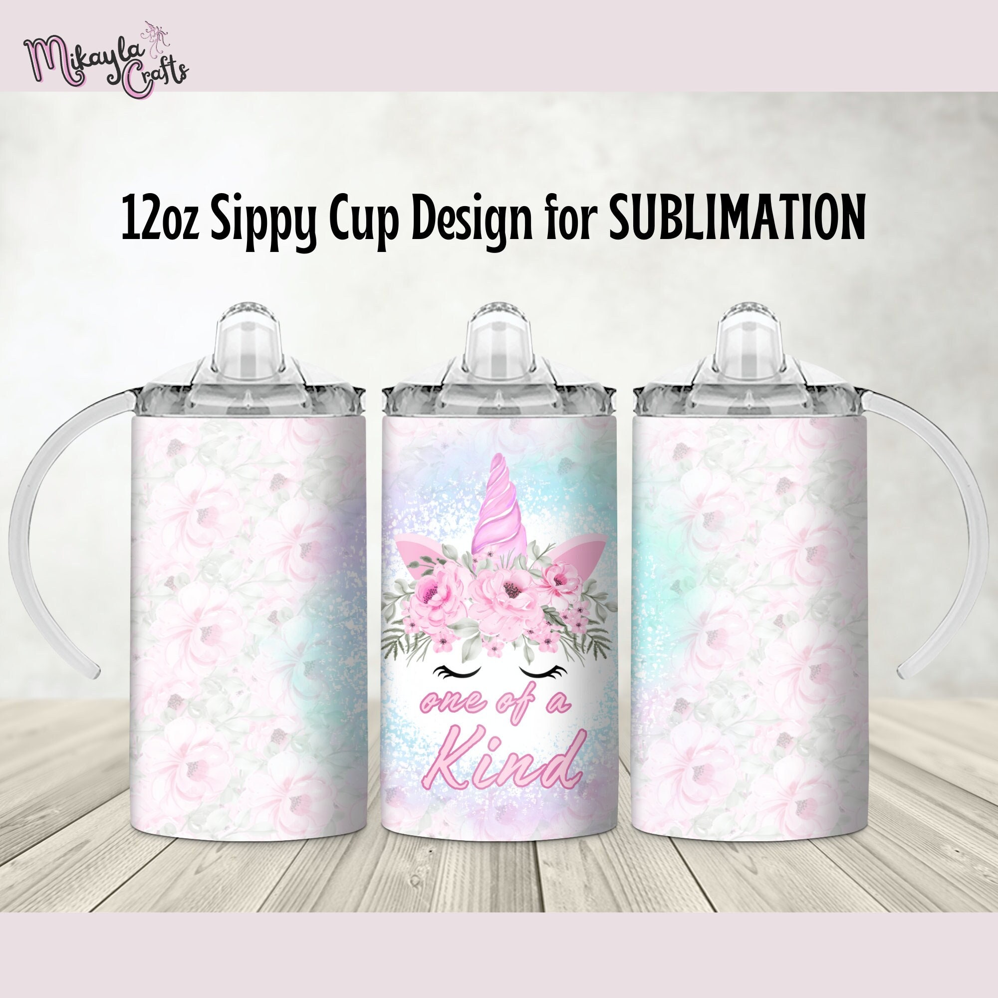 Unicorn Kids Bundle Tumbler design 12oz flip top & Sippy cup