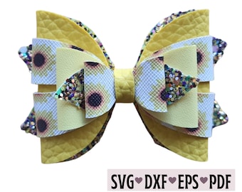Hair Bow SVG Template: Faux Leather, Cricut Cut File (Digital Download)