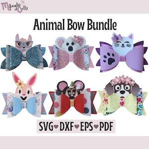 Hair Bow SVG Bundle – Faux Leather Animal Templates for Cricut & Silhouette