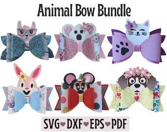 Hair Bow SVG Bundle – Faux Leather Animal Templates for Cricut & Silhouette