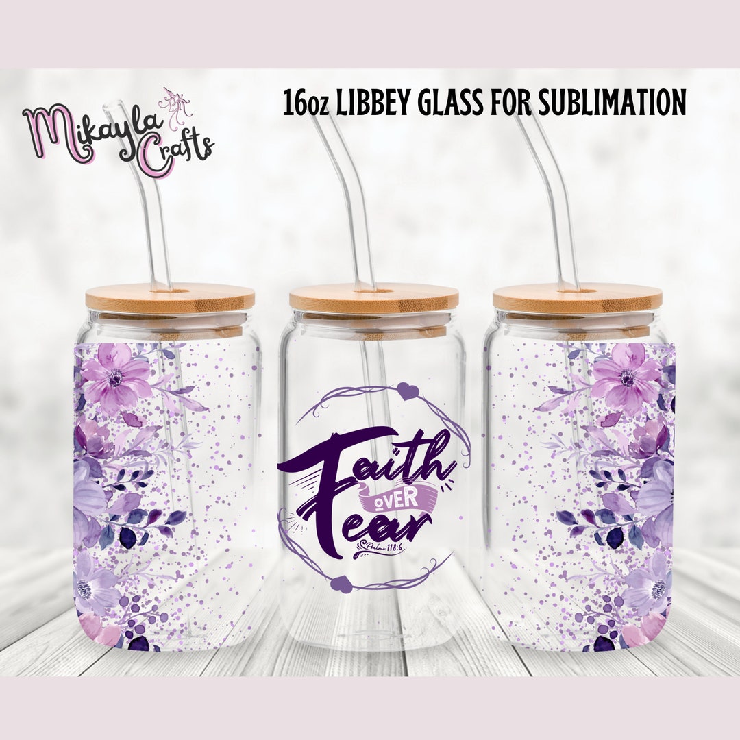 16oz Libbey Glass Can Wrap Template, Libbey Glass Sublimation Design ...