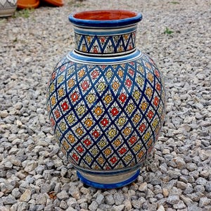 Moroccan Pottery Vase | Handcrafted Ceramic | Traditional Design
