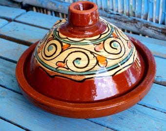 Moroccan Clay Tagine  | Handcrafted Dome-Lid Cookware | Oven & Stovetop Safe