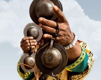 Gnawa Metal Castanets | Moroccan Qraqeb | Hand-Forged Percussion Instrument