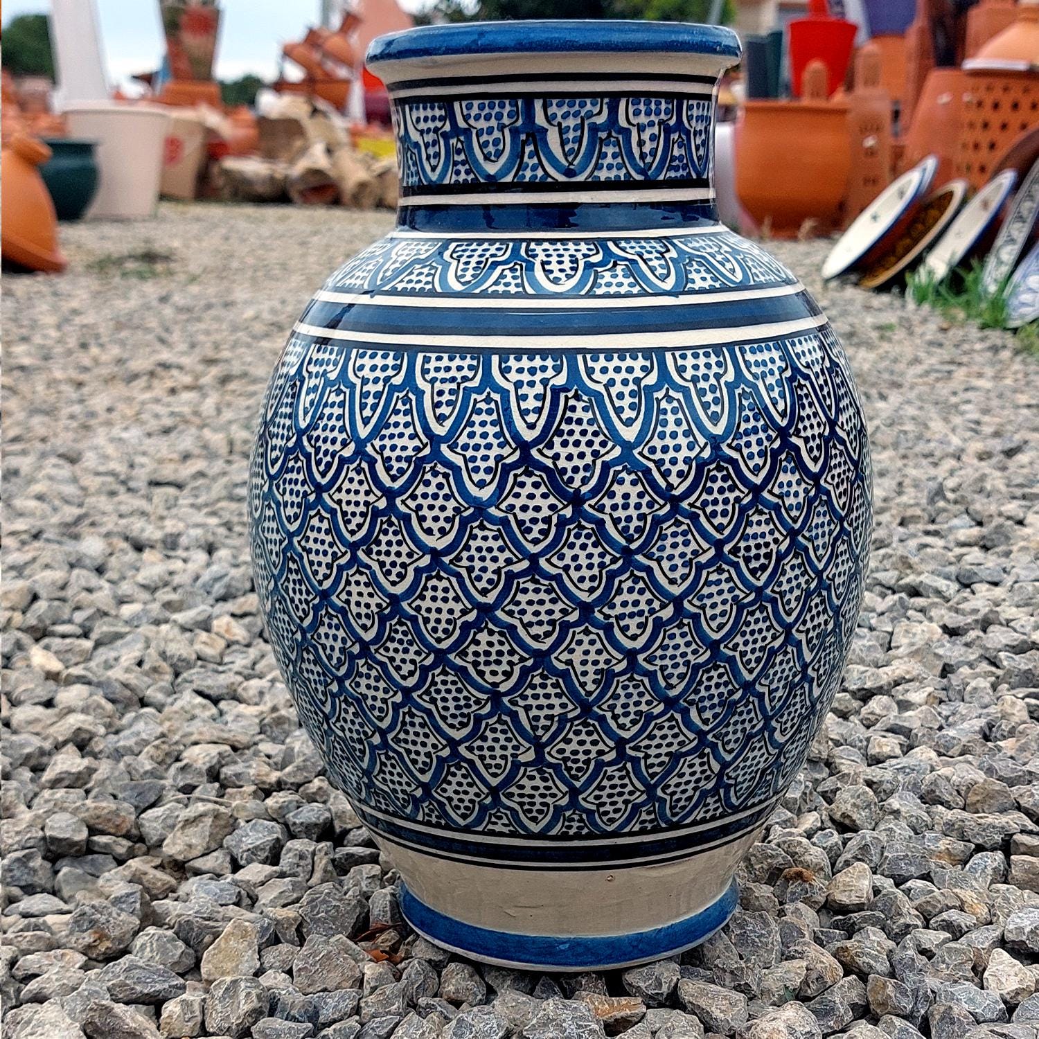 Moroccan vase blue - Etsy 日本