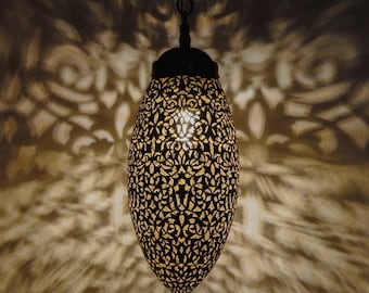 Moroccan Hanging Lamp | Handcrafted Brass Pendant Light | Traditional Design