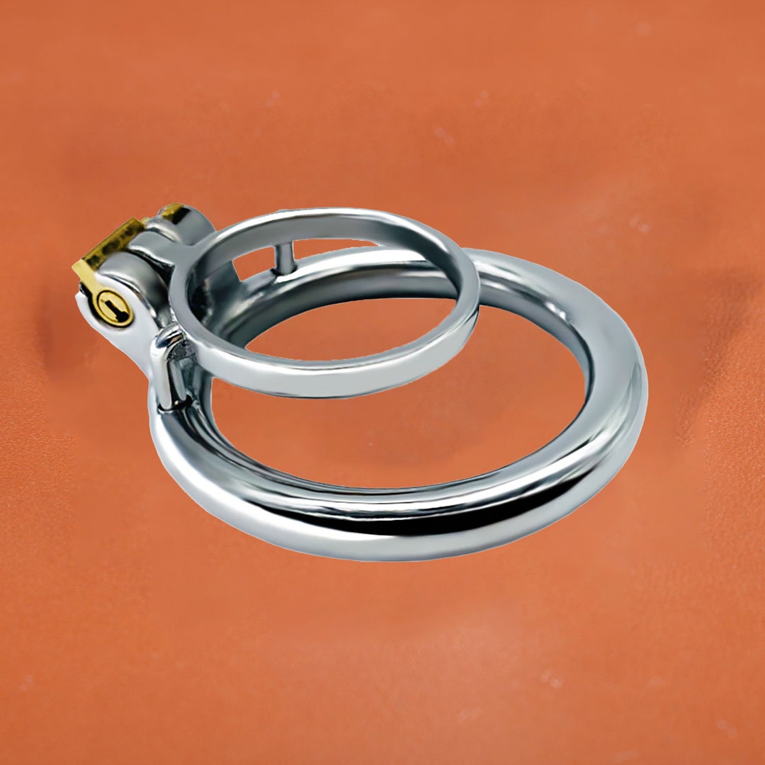 Double Penis Rings Cock Lock,male Chastity Cage,stainless Steel Bondage