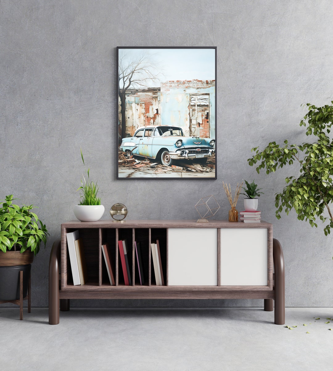 Vintage Car Wall Art Retro Wall Art Farmhouse Vintage Etsy