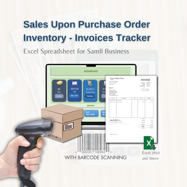 Sales Sheet, Inventory Tracker With Barcode Scanning Automatic Sale