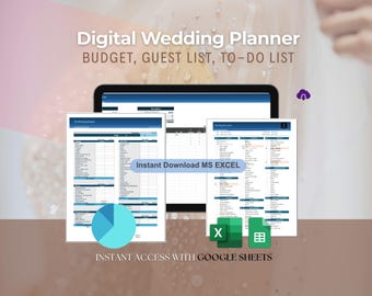 Digital Wedding Planner Spreadsheet: Excel & Google Sheets Template