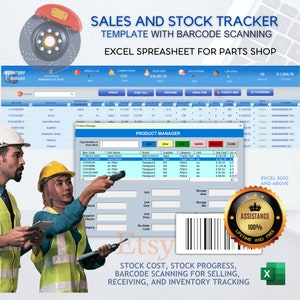 Inventory Tracker Spreadsheet | Inventory Storage Manager Template | Barcode Sales Tracker | For Spare Parts Business | Products Inventory