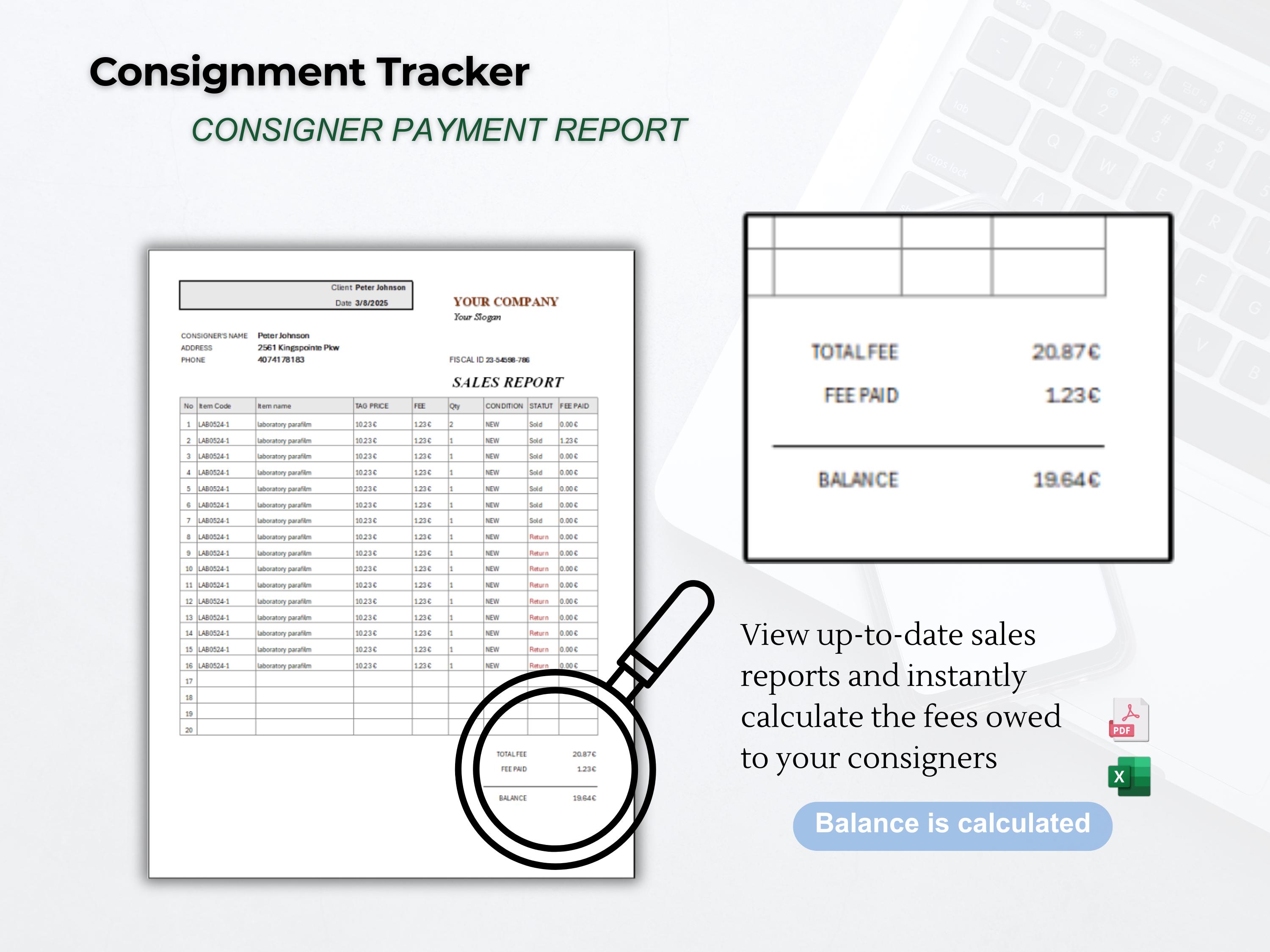 Consignment Store Inventory Tracker: Excel Spreadsheet, Barcode ...