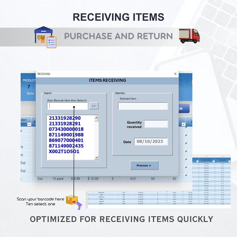 Barcode Scanner Inventory Management: Excel Template for Small Business ...