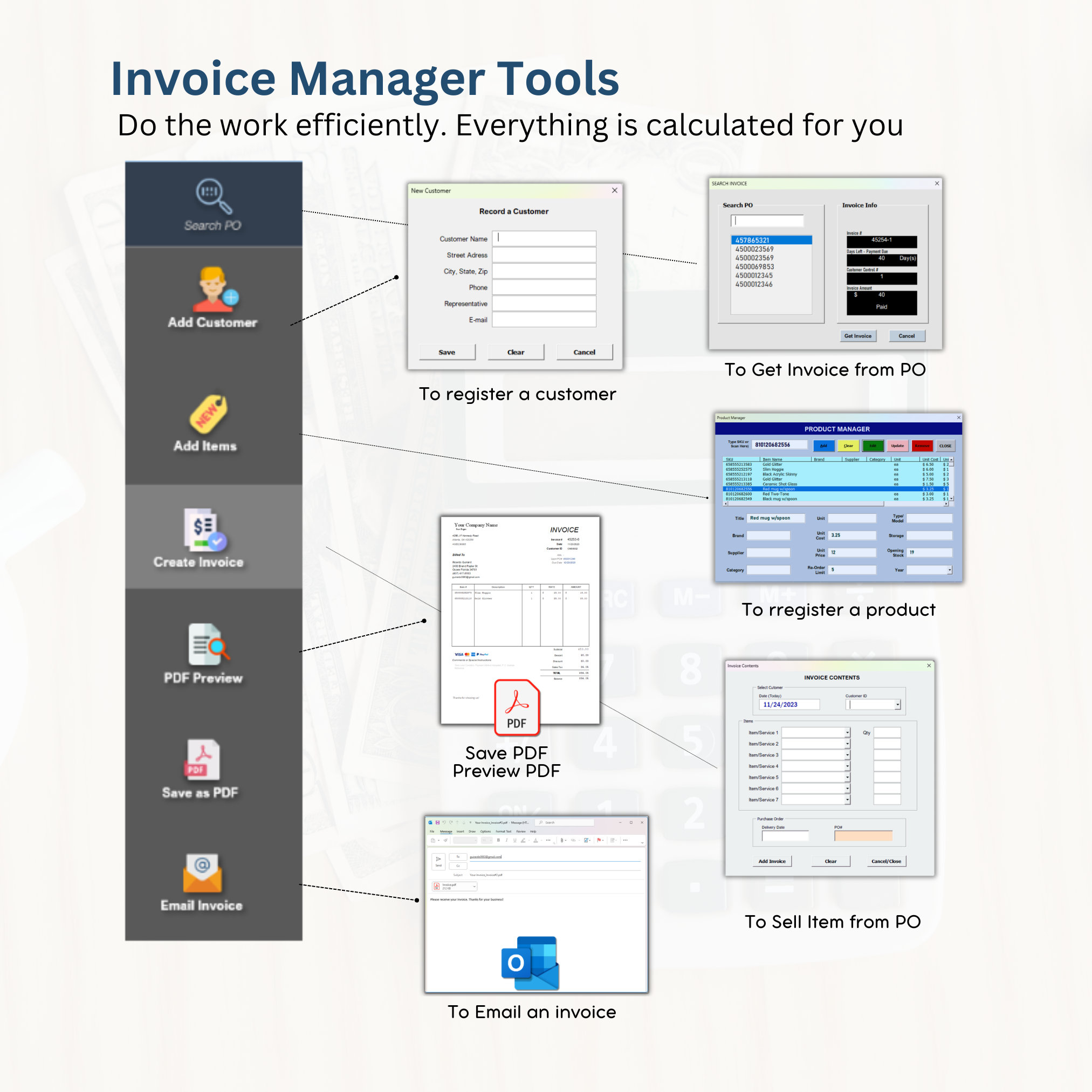 Barcode Inventory Tracker, Sales & Invoice Excel Template, Invoicing ...