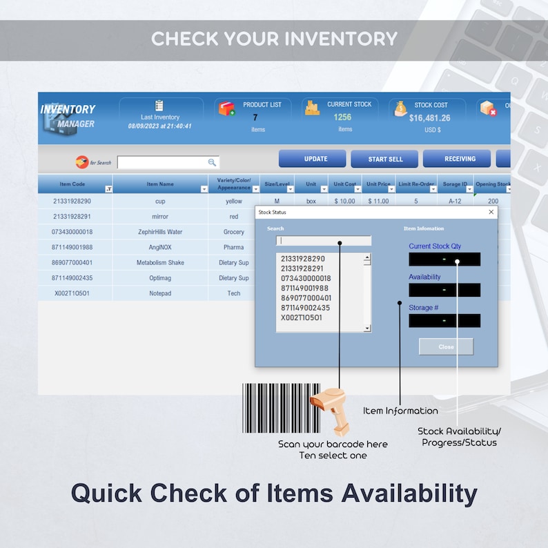 Barcode Scanner Inventory Management: Excel Template for Small Business ...