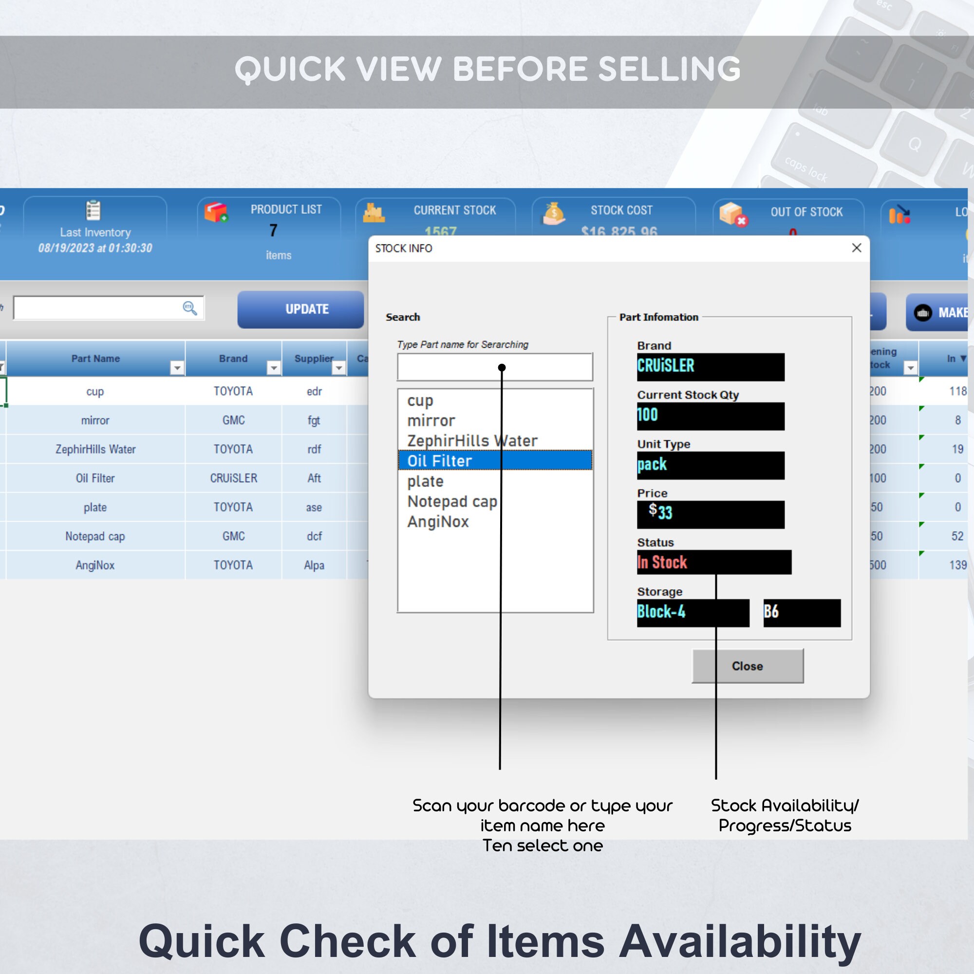 Inventory Tracker Spreadsheet: Barcode Sales, Parts Shop Management ...