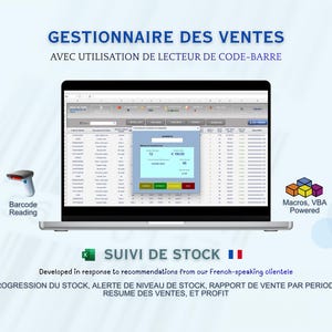 Französische Warenwirtschaft Excel Vorlage mit Strichcode