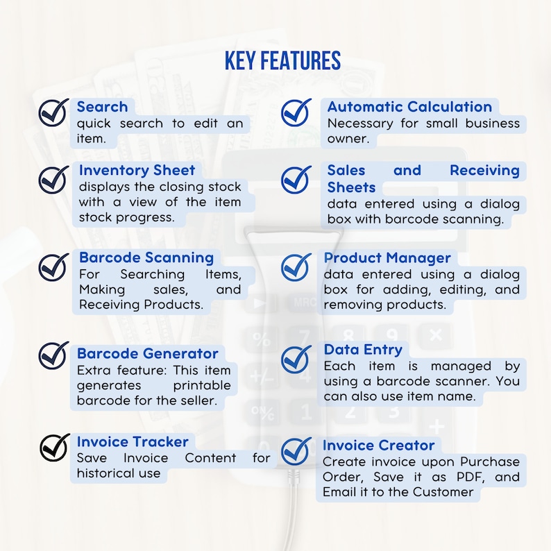 Barcode Inventory Tracker, Sales & Invoice Excel Template, Invoicing ...