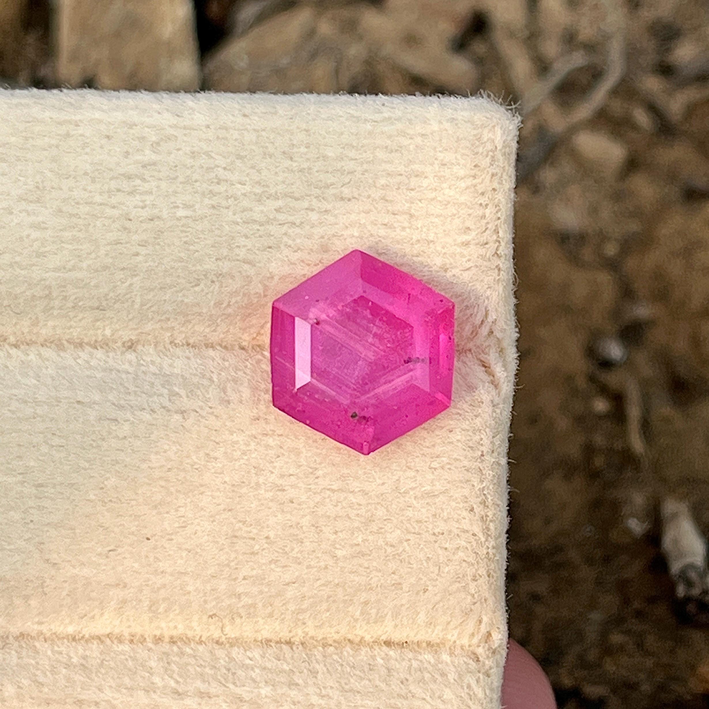 Pink Fire Ruby, Hexagon Cut, 3.70 Carats, Fancy Rare Find, Ruby Custom ...