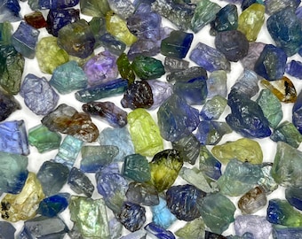 Natural Multi Color Tanzanite Rough Chunks, Facet Grade Zoisite (Tanzania)