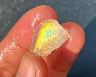 Madagascar Andesine Moonstone Chunk, 19.80 Carat Raw Rainbow Gemstone